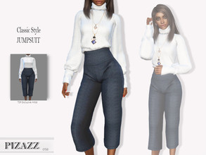 Sims 4 — Classic Style Jumpsuit by pizazz — Classic Style Jumpsuit for your female sims. Sims 4 games. Put something