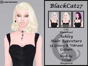 Sims 4 — S-Club Ashley Hair Retexture (MESH NEEDED) by BlackCat27 — An elegant shoulder length hairstyle for your lady