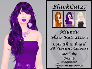 Sims 4 — S-Club Miumiu Hair Retexture (MESH NEEDED) by BlackCat27 — A beautiful long, layered hairstyle with curls