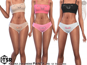 Sims 4 — Kawaii Japanese Panty by Harmonia — New Mesh All Lods 12 Swatches HQ Please do not use my textures. Please do