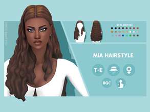 Sims 4 — Mia Hairstyle by simcelebrity00 — Hello Simmers! This mermadic, long curly, and hat compatible hairstyle is