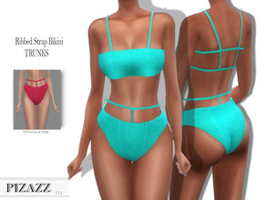 Sims 4 — Ribbed Strap Bikini Trunks by pizazz — Ribbed Strap Bikini Trunks for your sims 4 games. Modern strappy bikini