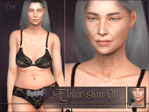 Sims 4 — Female elder skin 01 - Light version by RemusSirion — Full-coverage female skin for mature and elder sims -