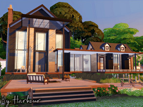 Sims 4 — My Harbour | noCC by simZmora — It's just a lakeside house. Enjoy! Lot:40x30 Lot type: Residential Includes: - 2