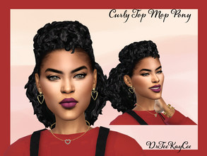 Sims 4 — Curly Top Mop Pony by drteekaycee — This style represents the naturally wavy hair that when pulled into a