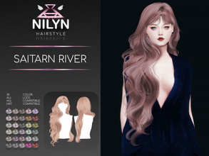 Sims 4 — SAITARN RIVER HAIR - NEW MESH  by Nilyn — Mesh by Nilyn. 30 Swatches. All LOD Compatible. HQ Compatible. HAT