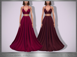 Sims 4 — Natalie Gown II by Pipco — A two-piece gown in 15 colors. Base Game Compatible New Mesh All Lods HQ Compatible