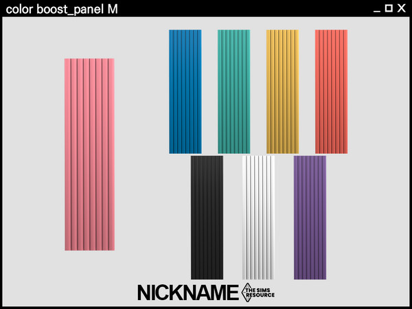 Sims 4 — color boost_panel M by NICKNAME_sims4 — 11 package files. -color boost_arch panel S -color boost_arch panel M