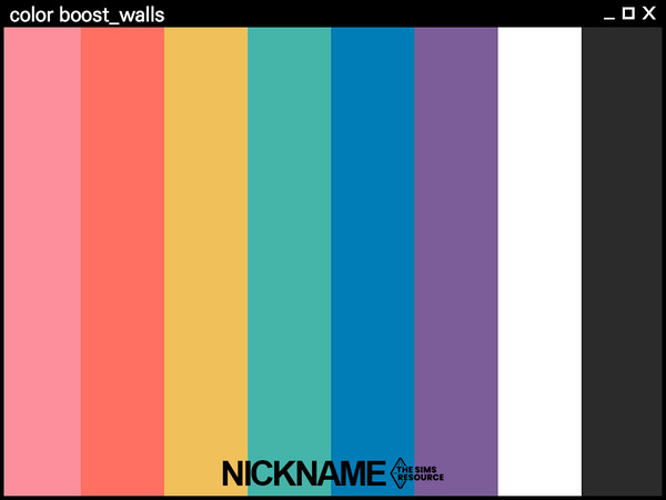 Sims 4 — color boost_walls by NICKNAME_sims4 — 11 package files. -color boost_arch panel S -color boost_arch panel M