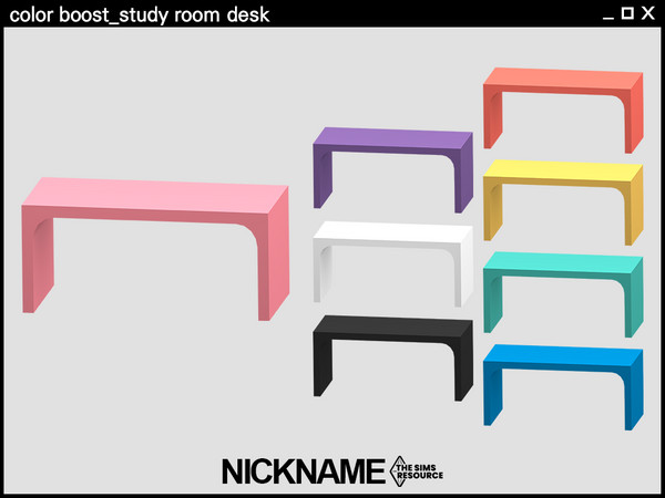 Sims 4 — color boost_study room desk by NICKNAME_sims4 — 8 package files. -study room desk -study room computer -color