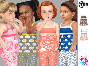 Sims 4 — Nursery Print Top by Pelineldis — Six sweet tank tops with nursery print for toddler girls.