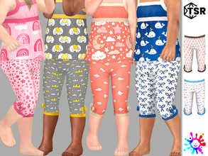Sims 4 — Nursery Print Pants by Pelineldis — Six cool cropped pants with nursery print for toddler girls.