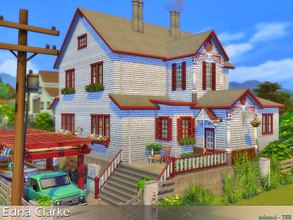 Sims 4 — Edna Clarke / No CC by nolcanol — Edna Clarke is a large farmhouse style family home. On the ground floor there