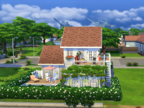 Sims 4 — Shared Cottage no cc by sgK452 — Small house for a successful collocation, possibility of a dog, swimming pool.