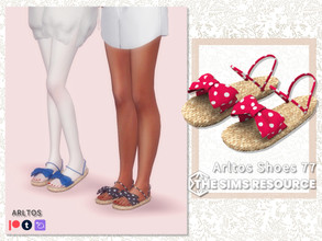 Sims 4 — Bow sandals / 77 by Arltos — 14 colors. HQ compatible. Feet mesh: base game