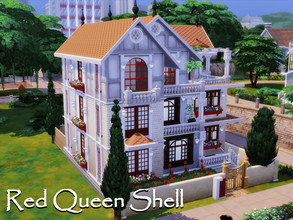 Sims 4 — Red Queen Shell |No CC by GenkaiHaretsu — Large villa, modern but with Victorian inspiration. To the house will