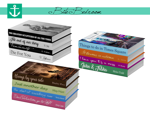Sims 4 — Bite Bedroom - Books by zarkus — Bite Bedroom - Books 3 colors