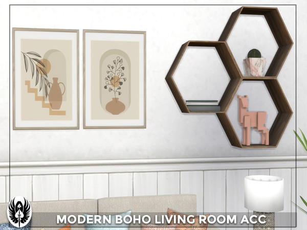 Sims 4 — Modern Boho Living Room Acc Set by nemesis_im — Sets of furniture from Modern Boho Living Room Acc Set This set