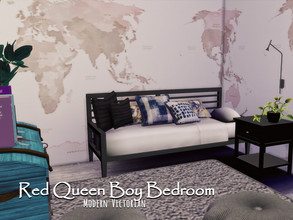 Sims 4 — Red Queen Boy Room | Only TSR CC by GenkaiHaretsu — Boy (or not, your choice) room for Red Queen Shell in