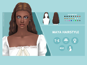 Sims 4 — Maya Hairstyle by simcelebrity00 — Hello Simmers! This mermadic, long curly, and hat compatible hairstyle is