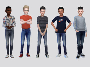 Sims 4 — Rocco Denim Jeans Boys by McLayneSims — TSR EXCLUSIVE Standalone item 6 Swatches MESH by Me NO RECOLORING Please