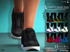 Sims 4 — Leather of Colors Shoes by Mazero5 — Sneaker style combined with leather shoes Male 23 Swatches to choose from