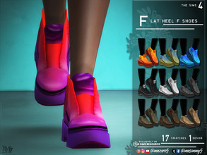 Sims 4 — Flat Heel F Shoes by Mazero5 — Sneaker like flats shoes with different tone of colors Adjusted for Female figure