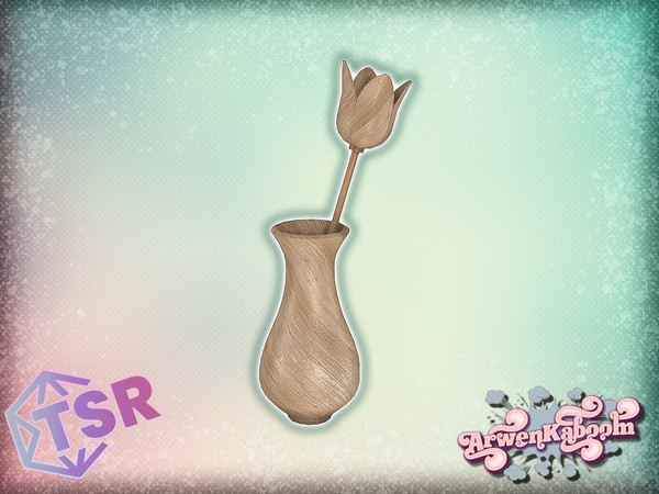 Sims 4 — Halley - Wooden Flower by ArwenKaboom — Base game object in multiple recolors. You can find all items by
