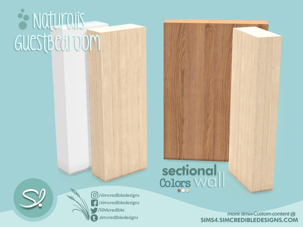 Sims 4 — Naturalis Guest bedroom fake wall by SIMcredible! — by SIMcredibledesigns.com available at TSR 3 colors