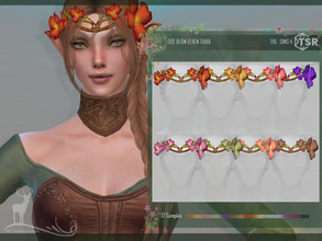 Sims 4 — BLOM ELVEN TIARA by DanSimsFantasy — Crown with flowers for elven character. Location: hat Cloning item: base of