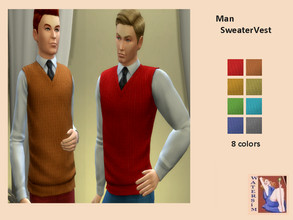Sims 4 — ws Man Sweater Vest - RC by watersim44 — ws Man Sweater Vest recolor for your Sims. Inspired of retro style -