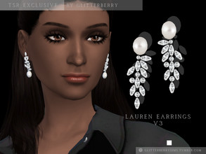 Sims 4 — Lauren Earrings v3 by Glitterberryfly — Version 3 of the diamond earrings. 