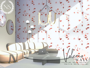 Sims 4 — Valeria Wallpaper by networksims — Terrazzo wallpaper in white and pink tones.
