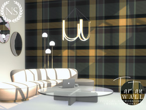 Sims 4 — Tartan Wallpaper by networksims — Wallpaper with a green and yellow tartan print.