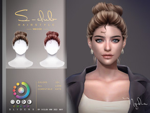 Sims 4 — Updo hairstyle for female by S-CLUB by S-Club — Updo hairstyle, 10 swatches, hope you like, thank you!