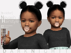 Sims 4 — Nevaeh Hairstyle by DarkNighTt — Nevaeh Hairstyle is a short, afro hairstyle. 30 colors (20 Base Colors+10