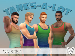 Sims 4 — Ombre Dyed Tank Tops v1 by SimmieV — A collection of tank tops in an assortment of 8 Ombre dyed colors.