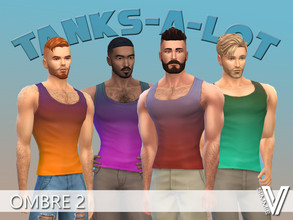 Sims 4 — Ombre Dyed Tank Tops v2 by SimmieV — A collection of 8 Ombre dyed tank tops.