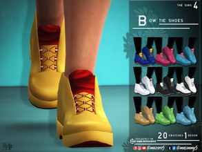 Sims 4 — Bow Tie Shoes by Mazero5 — Ankle level shoes with bow like design upfront Male 20 Swatches to choose from All