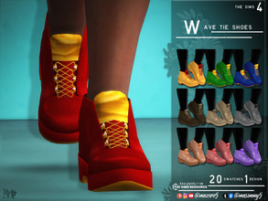 Sims 4 — Wave Tie Shoes by Mazero5 — Simple Shoes with wavy pendant like at the front and back Male 20 variation to