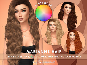 Sims 4 — [PATREON] Marianne Hair COLOR SLIDER RETEXTURE by SonyaSimsCC — This file will make my "Marianne" hair