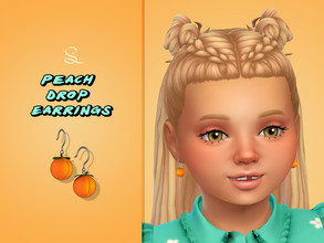 Sims 4 — Peach Drop Earrings for Kids by simlasya — For kids All LODs New mesh 5 swatches HQ compatible Custom thumbnail