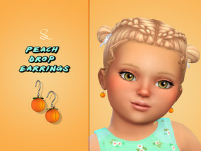 Sims 4 — Peach Drop Earrings for Toddlers by simlasya — All LODs New mesh For toddlers 5 swatches HQ compatible Custom