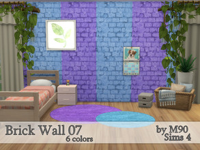 Sims 4 — Brick Wall 07 by Mircia90 — Bricks wall in 6 pastel colors. 