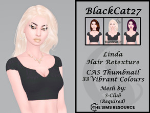 Sims 4 — S-Club Linda Hair Retexture (MESH NEEDED)  by BlackCat27 — A lovely long and flowing hairstyle, flicked back