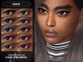 Sims 4 — Christine Eyeliner N.180 by IzzieMcFire — Christine Eyeliner N.180 contains 10 colors in HQ texture. Standalone
