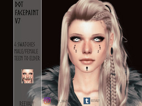 Sims 4 — Dot Facepaint V7 by Reevaly — 4 Swatches. Teen to Elder. Male and Female. Base Game compatible. Please do not