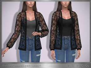 Sims 4 — Esther Top and Cardigan. by Pipco — A lace cardigan and tank top in 4 colors. Base Game Compatible New Mesh All