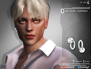 Sims 4 — One Pearl Earrings by Mazero5 — One piece pearl on a ring Male 7 Swatches to choose from All Lods 