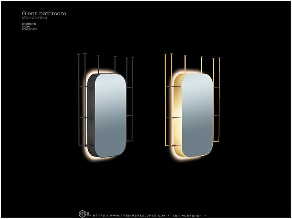 Sims 4 — Glenn bathroom - mirror with shelves by Severinka_ — Functional mirror with shelves and light From the set